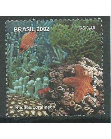 C2467 RECIFES CORALÍNEOS DESTACADO DO BLOCO 125 -  2002 - 10.529 Mint